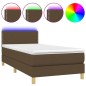 vidaXL Cama box spring con colchón LED tela marrón oscuro 90x190 cm vidaXL Cama box spring con colchón LED tela marrón oscuro 90x190 cm