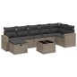 vidaXL Set de sofás de jardín 8 pzas y cojines ratán sintético gris