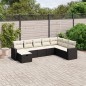 vidaXL Set de sofás de jardín 8 piezas y cojines ratán sintético negro vidaXL Set de sofás de jardín 8 piezas y cojines ratán sintético negro