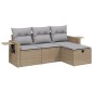 vidaXL Juego de sofás jardín con cojines beige mezcla 4 pzas ratán PE vidaXL Juego de sofás jardín con cojines beige mezcla 4 pzas ratán PE