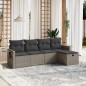 vidaXL Juego de sofás jardín con cojines 5 pzas ratán sintético gris vidaXL Juego de sofás jardín con cojines 5 pzas ratán sintético gris