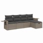 vidaXL Juego de sofás jardín con cojines 5 pzas ratán sintético gris vidaXL Juego de sofás jardín con cojines 5 pzas ratán sintético gris