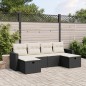 vidaXL Set de sofás de jardín 6 piezas y cojines ratán sintético negro