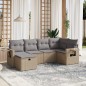 vidaXL Juego de sofás jardín con cojines beige mezcla 6 pzas ratán PE vidaXL Juego de sofás jardín con cojines beige mezcla 6 pzas ratán PE