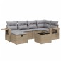 vidaXL Juego de sofás jardín con cojines beige mezcla 7 pzas ratán PE vidaXL Juego de sofás jardín con cojines beige mezcla 7 pzas ratán PE