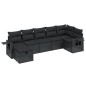 vidaXL Set de comedor de jardín 7 pzas y cojines ratán sintético negro vidaXL Set de comedor de jardín 7 pzas y cojines ratán sintético negro