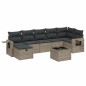 vidaXL Set de sofás de jardín 8 pzas y cojines ratán sintético gris vidaXL Set de sofás de jardín 8 pzas y cojines ratán sintético gris