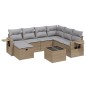 vidaXL Juego de sofás jardín con cojines beige mezcla 8 pzas ratán PE