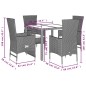 vidaXL Set comedor de jardín 5 pzas con cojines ratán sintético beige vidaXL Set comedor de jardín 5 pzas con cojines ratán sintético beige