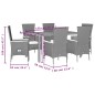 vidaXL Set de comedor de jardín 7 pzas y cojines ratán sintético negro vidaXL Set de comedor de jardín 7 pzas y cojines ratán sintético negro