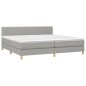 vidaXL Cama box spring con colchón tela y LED gris claro 200x200 cm