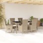 vidaXL Set comedor de jardín 7 pzas con cojines ratán sintético beige vidaXL Set comedor de jardín 7 pzas con cojines ratán sintético beige