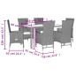 vidaXL Set comedor de jardín 7 pzas con cojines ratán sintético beige vidaXL Set comedor de jardín 7 pzas con cojines ratán sintético beige