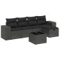 vidaXL Set de sofás de jardín 6 piezas y cojines ratán sintético negro vidaXL Set de sofás de jardín 6 piezas y cojines ratán sintético negro