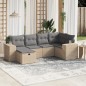 vidaXL Juego de sofás jardín con cojines beige mezcla 6 pzas ratán PE vidaXL Juego de sofás jardín con cojines beige mezcla 6 pzas ratán PE