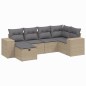 vidaXL Juego de sofás jardín con cojines beige mezcla 6 pzas ratán PE vidaXL Juego de sofás jardín con cojines beige mezcla 6 pzas ratán PE