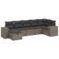vidaXL Set de sofás de jardín 7 piezas con cojines ratán PE gris