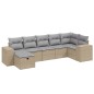 vidaXL Juego de sofás jardín con cojines beige mezcla 7 pzas ratán PE vidaXL Juego de sofás jardín con cojines beige mezcla 7 pzas ratán PE