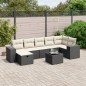 vidaXL Set de sofás de jardín 8 piezas y cojines ratán sintético negro vidaXL Set de sofás de jardín 8 piezas y cojines ratán sintético negro