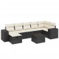 vidaXL Set de sofás de jardín 8 piezas y cojines ratán sintético negro vidaXL Set de sofás de jardín 8 piezas y cojines ratán sintético negro