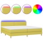 vidaXL Cama box spring con colchón y LED tela verde 200x200 cm vidaXL Cama box spring con colchón y LED tela verde 200x200 cm