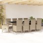 vidaXL Set comedor de jardín 7 pzas con cojines ratán sintético beige