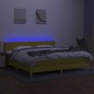 vidaXL Cama box spring con colchón y LED tela verde 200x200 cm vidaXL Cama box spring con colchón y LED tela verde 200x200 cm