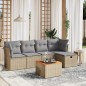 vidaXL Juego de sofás jardín con cojines beige mezcla 6 pzas ratán PE vidaXL Juego de sofás jardín con cojines beige mezcla 6 pzas ratán PE