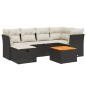 vidaXL Set de comedor de jardín 7 pzas y cojines ratán sintético negro vidaXL Set de comedor de jardín 7 pzas y cojines ratán sintético negro