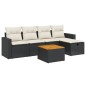 vidaXL Set de sofás de jardín 6 piezas y cojines ratán sintético negro vidaXL Set de sofás de jardín 6 piezas y cojines ratán sintético negro