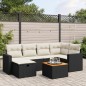 vidaXL Set de comedor de jardín 7 pzas y cojines ratán sintético negro vidaXL Set de comedor de jardín 7 pzas y cojines ratán sintético negro