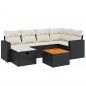vidaXL Set de comedor de jardín 7 pzas y cojines ratán sintético negro vidaXL Set de comedor de jardín 7 pzas y cojines ratán sintético negro