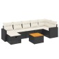 vidaXL Set de sofás de jardín 8 piezas y cojines ratán sintético negro vidaXL Set de sofás de jardín 8 piezas y cojines ratán sintético negro