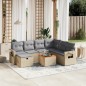 vidaXL Juego de sofás jardín con cojines beige mezcla 8 pzas ratán PE vidaXL Juego de sofás jardín con cojines beige mezcla 8 pzas ratán PE