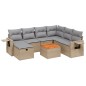 vidaXL Juego de sofás jardín con cojines beige mezcla 8 pzas ratán PE vidaXL Juego de sofás jardín con cojines beige mezcla 8 pzas ratán PE