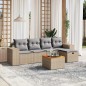vidaXL Juego de sofás jardín con cojines beige mezcla 6 pzas ratán PE vidaXL Juego de sofás jardín con cojines beige mezcla 6 pzas ratán PE