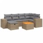 vidaXL Juego de sofás jardín con cojines beige mezcla 7 pzas ratán PE vidaXL Juego de sofás jardín con cojines beige mezcla 7 pzas ratán PE
