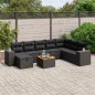 vidaXL Set de sofás de jardín 8 piezas y cojines ratán sintético negro vidaXL Set de sofás de jardín 8 piezas y cojines ratán sintético negro