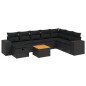 vidaXL Set de sofás de jardín 8 piezas y cojines ratán sintético negro vidaXL Set de sofás de jardín 8 piezas y cojines ratán sintético negro