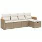 vidaXL Juego de sofás jardín con cojines 5 pzas ratán sintético beige vidaXL Juego de sofás jardín con cojines 5 pzas ratán sintético beige
