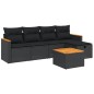 vidaXL Set de sofás de jardín 6 piezas y cojines ratán sintético negro vidaXL Set de sofás de jardín 6 piezas y cojines ratán sintético negro