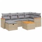 vidaXL Juego de sofás jardín con cojines beige mezcla 7 pzas ratán PE vidaXL Juego de sofás jardín con cojines beige mezcla 7 pzas ratán PE