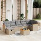 vidaXL Juego de sofás jardín con cojines beige mezcla 8 pzas ratán PE vidaXL Juego de sofás jardín con cojines beige mezcla 8 pzas ratán PE