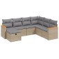 vidaXL Juego de sofás jardín con cojines beige mezcla 7 pzas ratán PE vidaXL Juego de sofás jardín con cojines beige mezcla 7 pzas ratán PE