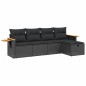 vidaXL Set de muebles de jardín 5 pzas y cojines ratán sintético negro vidaXL Set de muebles de jardín 5 pzas y cojines ratán sintético negro