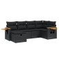 vidaXL Set de sofás de jardín 6 piezas y cojines ratán sintético negro vidaXL Set de sofás de jardín 6 piezas y cojines ratán sintético negro