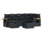 vidaXL Set de comedor de jardín 7 pzas y cojines ratán sintético negro vidaXL Set de comedor de jardín 7 pzas y cojines ratán sintético negro