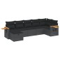 vidaXL Set de comedor de jardín 7 pzas y cojines ratán sintético negro vidaXL Set de comedor de jardín 7 pzas y cojines ratán sintético negro