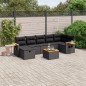 vidaXL Set de sofás de jardín 8 piezas y cojines ratán sintético negro vidaXL Set de sofás de jardín 8 piezas y cojines ratán sintético negro
