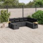 vidaXL Set de comedor de jardín 7 pzas y cojines ratán sintético negro vidaXL Set de comedor de jardín 7 pzas y cojines ratán sintético negro